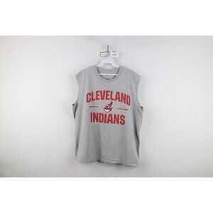 Vtg Y2K Mens XL Chief Wahoo Cleveland Indians Baseball Sleeveless Muscle T-Shirt